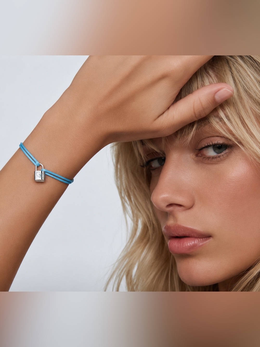 Louis Vuitton Turquoise Double Cordon Bracelet with Silver Padlock